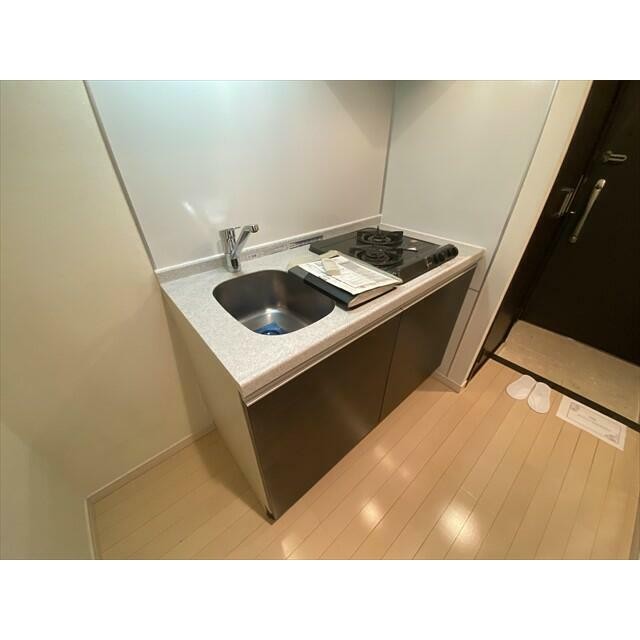 ガスコンロ2口 シングルレバー水栓のシステムキッチン(キッチン)