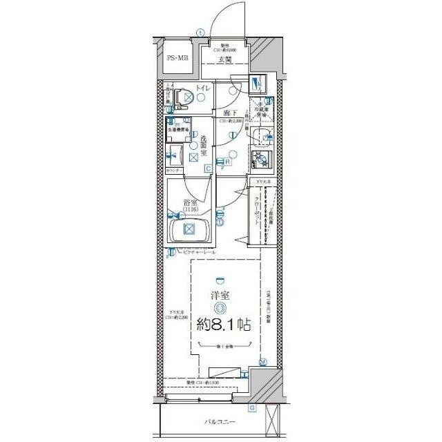 1Kになります(間取)