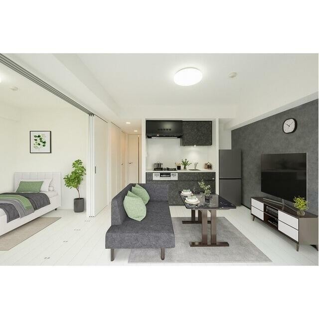 家具・調度品等はCG加工です。実際の賃貸住居には含まれません。(居間)