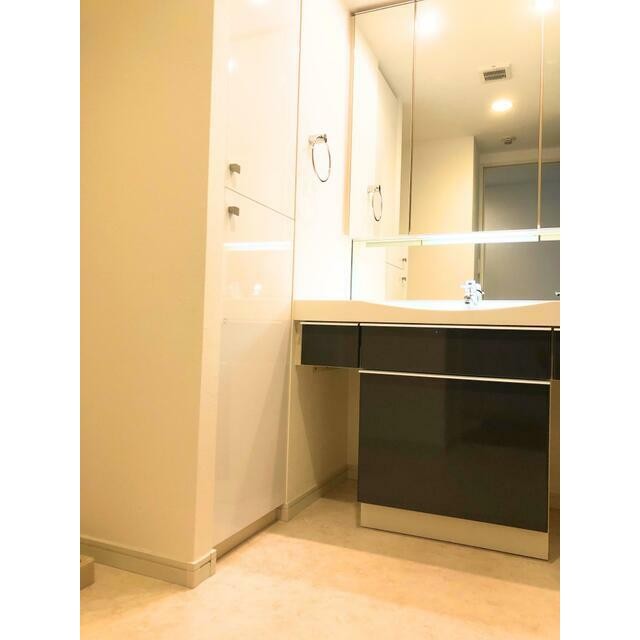 収納たっぷり三面鏡洗面台(内装)