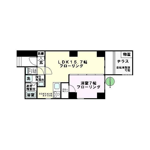 洋室7帖！LDK15．7帖！バス！トイレ！テラス！(間取)
